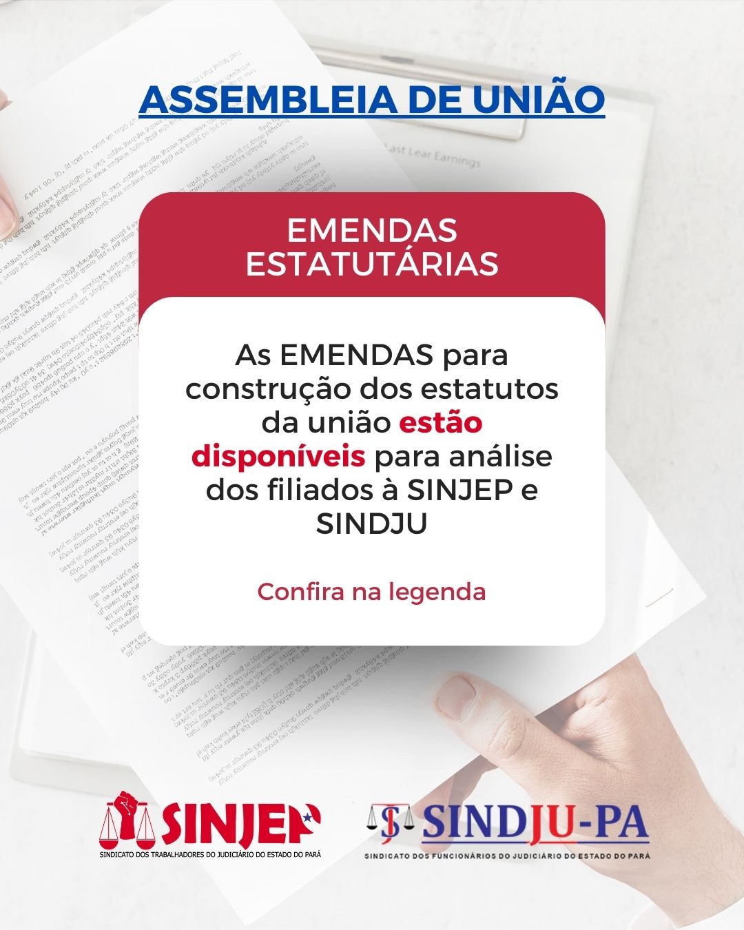 Read more about the article Emendas Estatutarias Assembleia de União